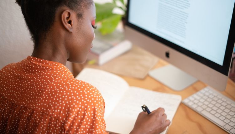 Woman working from home